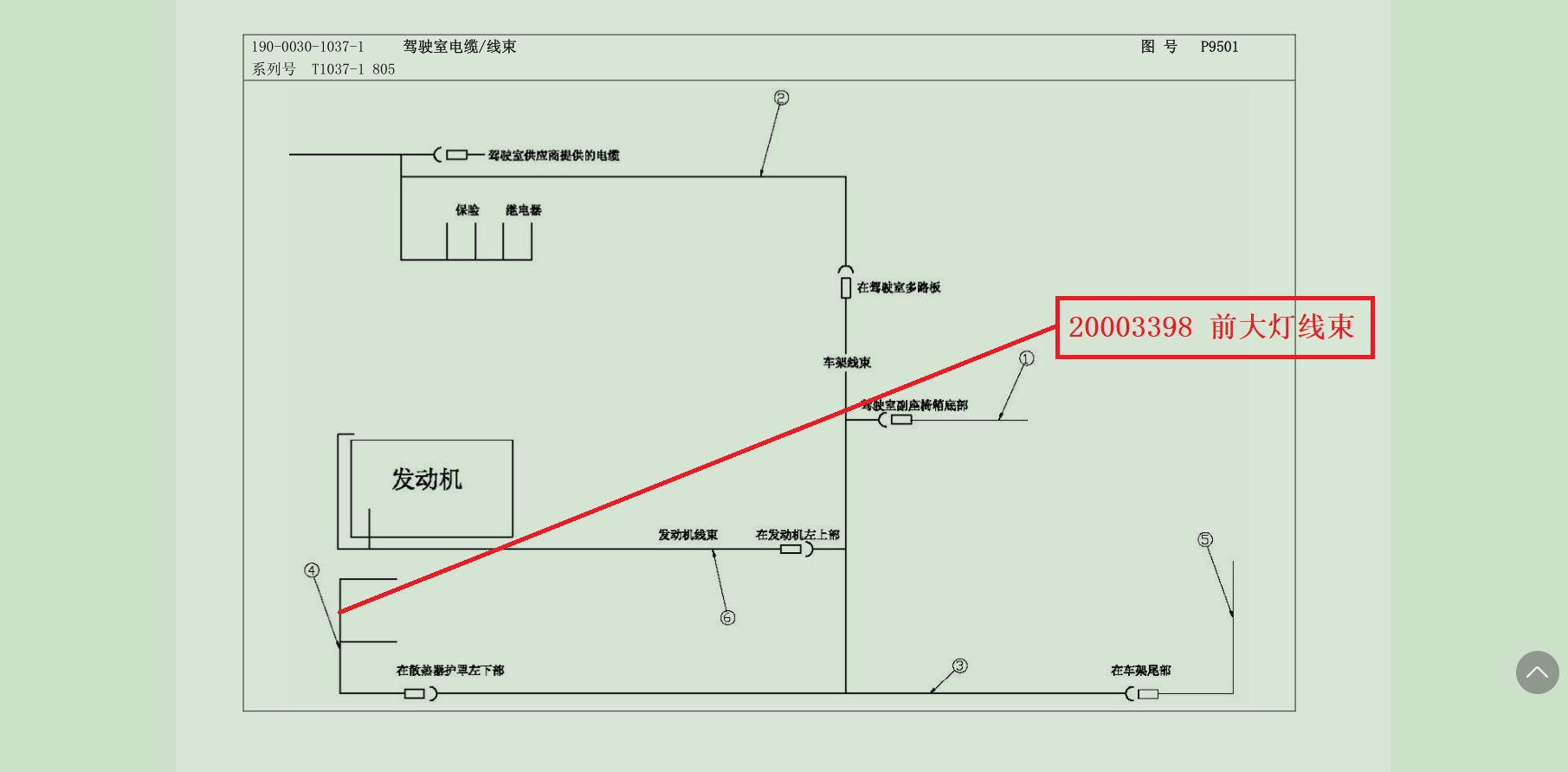 【TEREX】前大灯线束20003398TEREX矿车配件TEREX矿车20003398TEREX矿车