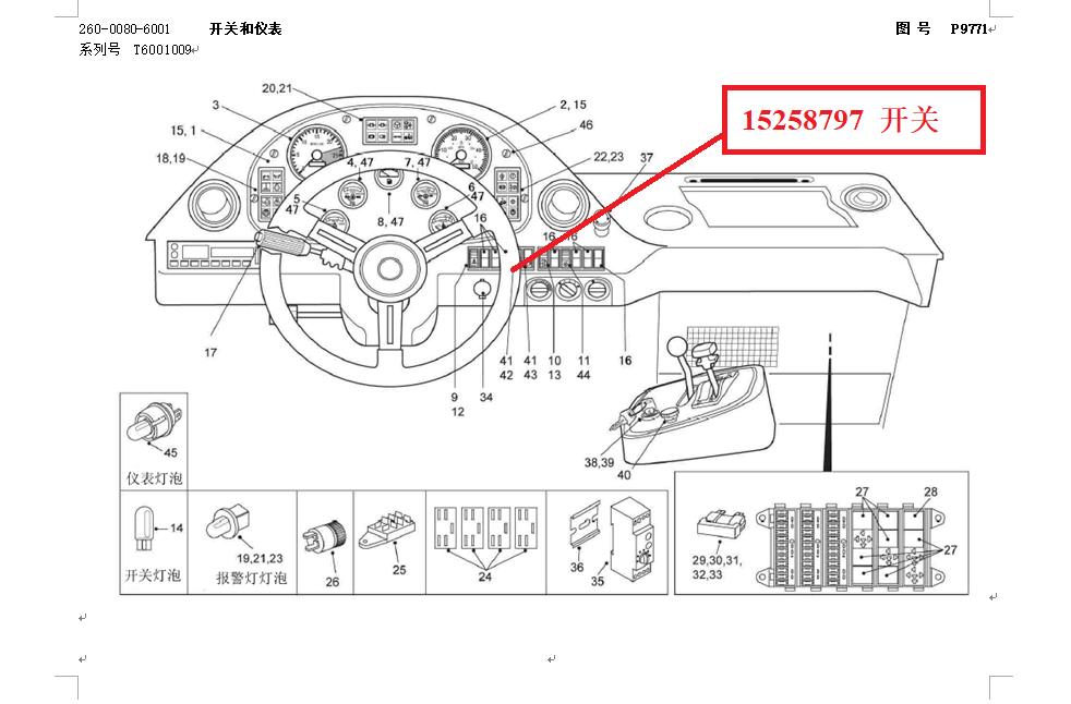 【TEREX】开关15258797TEREX矿车配件TEREX矿车15258797TEREX矿车