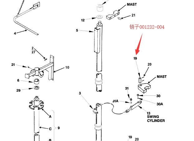 【山特维克】销子�01232-004D245S牙轮钻机