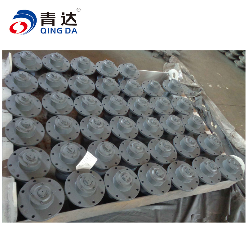 【青岛达能环保设备股份有限公司】鳞斗干渣机水平及圆弧段输送带下托辊HBHF-GLD18.4