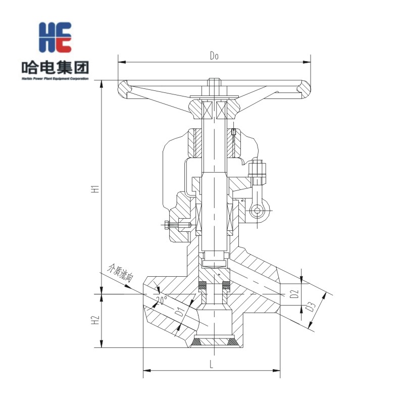 【哈电锅炉】截止阀J61Y-320DN=20,PN=320,手动方式,焊接25
