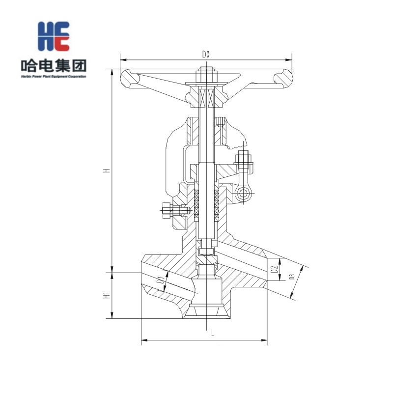 【哈电锅炉】截止阀J61Y-320DN=40,PN=320,手动方式,焊接25