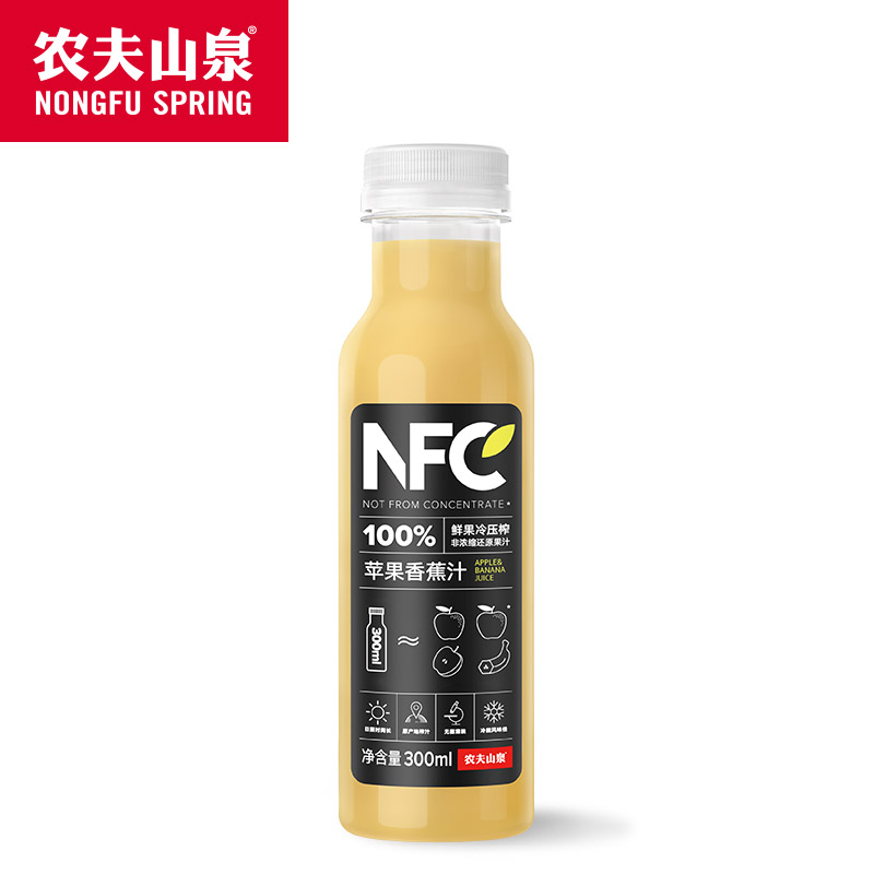 【农夫山泉】NFC-100%鲜果冷压榨苹果香蕉汁饮料300ml（提示请按最小起订量倍数进行采购，零星下单不发货）