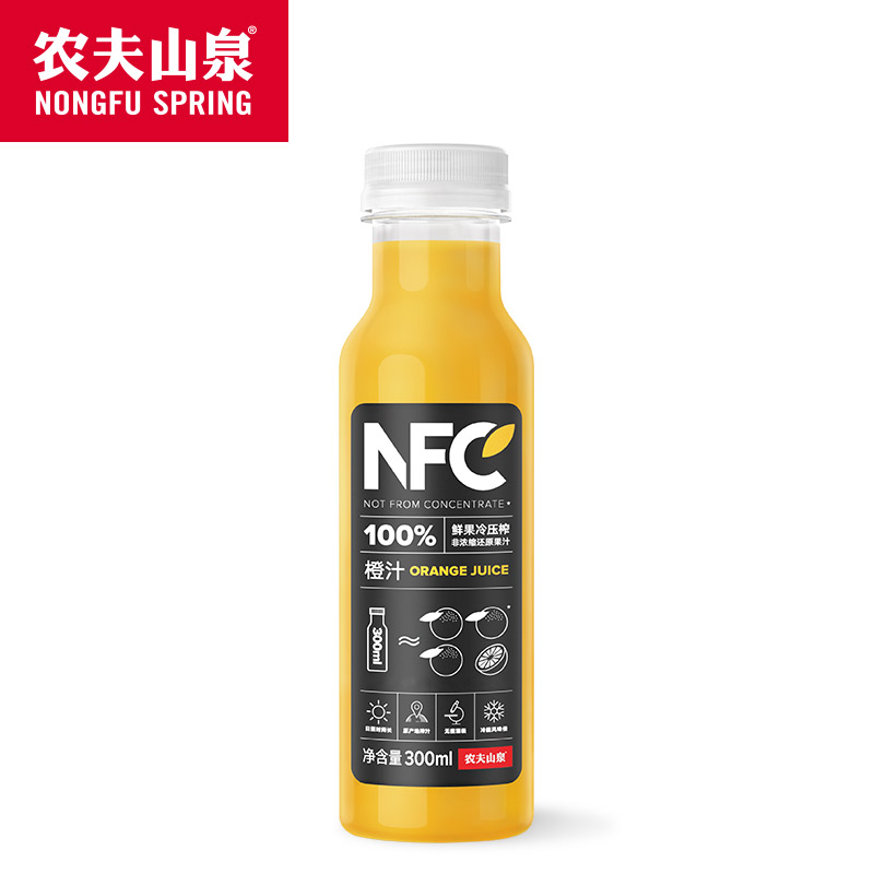 【农夫山泉】NFC-100%鲜果冷压榨橙汁饮300ml（提示请按最小起订量倍数进行采购，零星下单不发货）