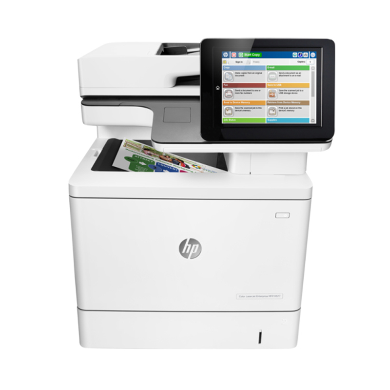 【惠普】多功能一体机 HP Color LaserJet Enterprise MFP M577dn 三合一，A4幅面，打印颜色：彩色，打印速度：38ppm，自动双面，有线网口，一年上门保修