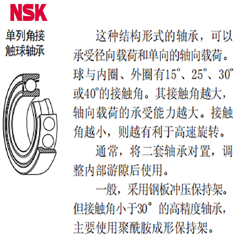 【NSK】角接触球轴承5310NSK