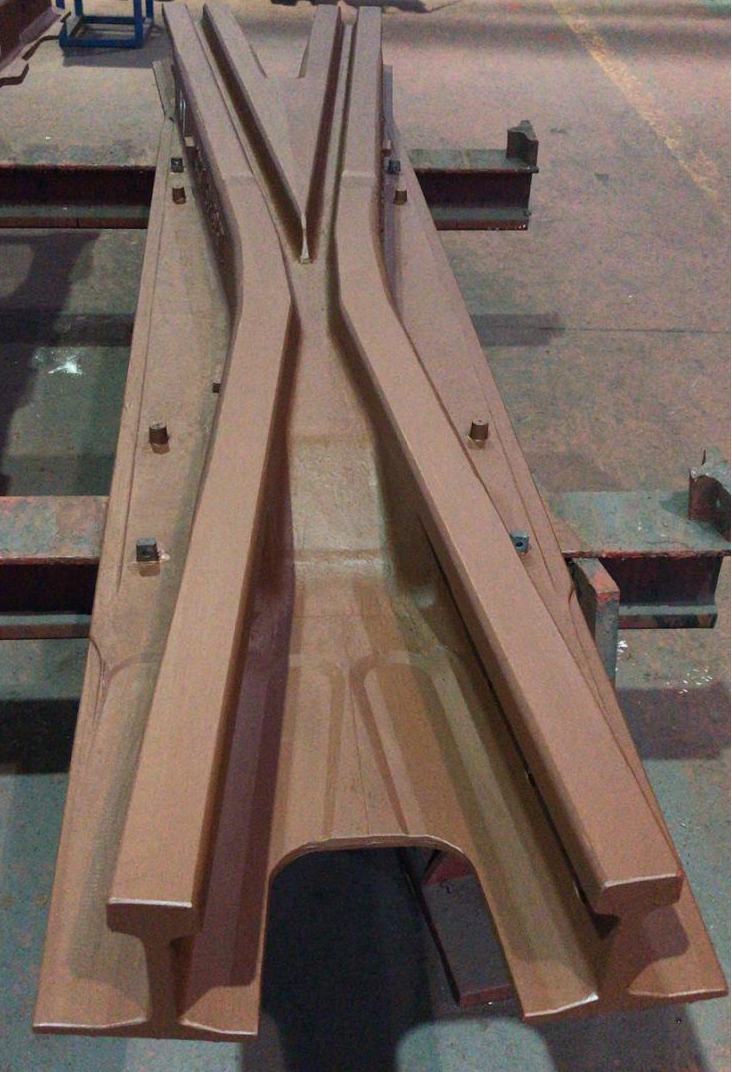 【铁建重工】加长嵌入式钢锰辙叉,75kg/m,12,m,dm砼