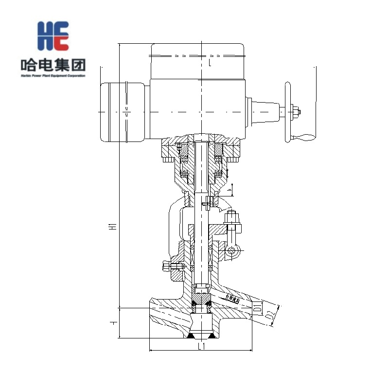 【哈电锅炉】截止阀J961Y-320DN=50,PN=320,电动方式,焊接25